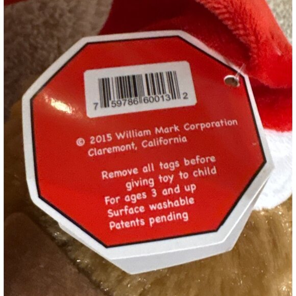 Feisty Pets Naughty Nice Teddy Bear Plush Stuffed Animal Santa Hat & Scarf 2015 - Picture 7 of 10